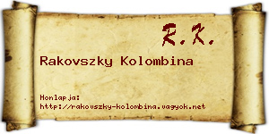 Rakovszky Kolombina névjegykártya